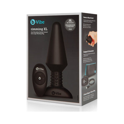 Rimming XL Rotating Remote Control Butt Plug, Black Rimming XL Rotating Remote Control Butt Plug, Black