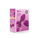 b-Vibe Remote Control Vibrating Jewel Plug in pink ruby with wireless remote, displayed on product packaging box