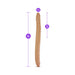 16-inch double-ended dildo in Latin skin tone with 1.5-inch width and 8-inch insertable length on each side.