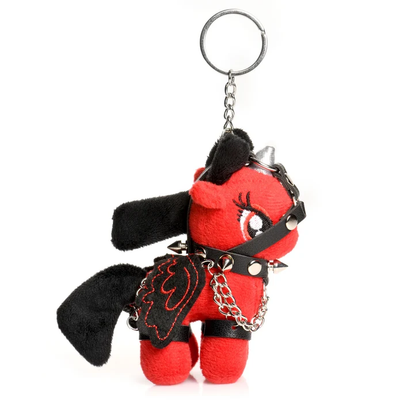 Scarlett Chainheart Bondage Pony Keychain - Red