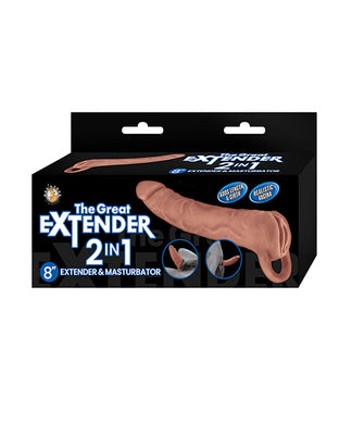 The Great Extender 2 in 1 8" Extender & Masturbator - Brown