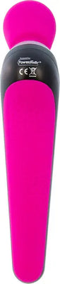 Palm Power Extreme Body Massager in bright fuchsia with ergonomic handle and silicone massage head.
