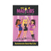 Cover of Bachelorette Bash Mad Libs party game featuring three women celebrating with drinks on a pink background.