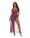 Antonella Lace Unlined Underwire Gown w/O-Ring Details - Burgundy MD