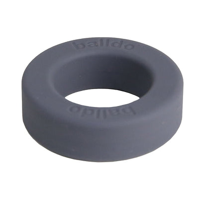 Steel grey Balldo spacer ring with smooth matte finish and subtle embossed branding.