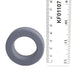 Steel grey Balldo spacer ring next to a ruler showing size measurements in centimeters.
