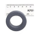 Steel grey Balldo spacer ring with ruler for size reference on white background