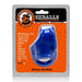 OxBalls Ballsling Ball-Split-Sling in blue flexible material in retail packaging with orange and black branding.