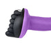 Close-up of Banana Pants Honeybunch Black silicone grind pad attached to a purple dildo base.