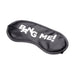 Black satin blindfold with white "BANG ME!" text and elastic straps for a comfortable fit.