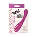Packaging box of Bang! G-Spot Silicone Vibrator in purple with product features and branding visible.