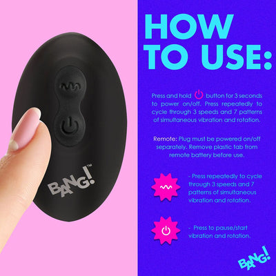Bang Rotating Vibra Plug W/remote