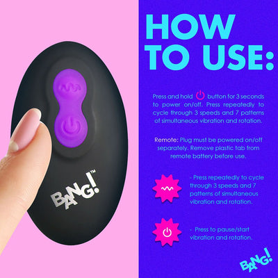 Bang Rotating Vibra Plug W/remote Prp - SexToy.com