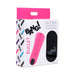 Packaging of XR Brands BANG! Vibrating Bullet in pink with wireless remote control shown on front.