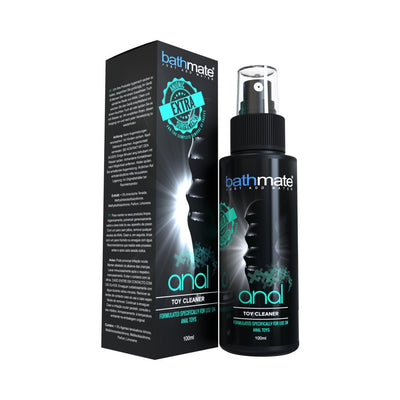Bathmate Anal Toy Cleaner spray bottle and packaging with antibacterial formula for safe, effective cleaning of anal toys.