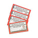 Set of Bedroom Bucks coupon vouchers with playful intimate activity titles and red borders on a white background.
