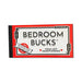 Bedroom Bucks 30 Coupon Book with red and white cover featuring playful IOUs for intimate and private acts.