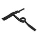 Black adjustable wrist or ankle restraint with attached strap from beginner's bondage fantasy kit on white background