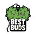 Best Buds Air Freshener with two smiling green cartoon buds and bold white text on a black background.