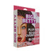 Packaging box for Big Betty inflatable party doll featuring a stylized woman’s face and bold pink and white text.