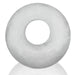 Clear white silicone thick ring with embossed Bigger Ox branding, designed for comfortable and secure wear.