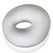 White thick silicone TPR cockring with a smooth, rounded donut shape and subtle embossed branding.