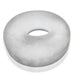 Clear white thick silicone cockring with a smooth, padded donut shape and subtle embossed branding.