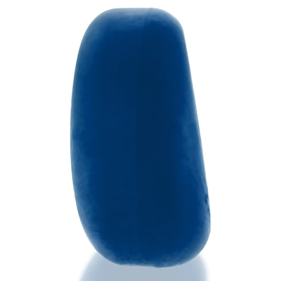 Blue thick padded cockring made of soft, stretchy silicone TPR with a smooth, rounded shape.