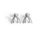 Pair of sterling silver earrings shaped with an anatomically inspired design, featuring secure post backings.