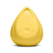 Yellow Biird Evii personal massager with ergonomic teardrop shape and plus minus control buttons.