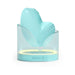 Mint green Biird Namii Jouissance Club Edition clitoral stimulator in translucent charging base with glowing ring light.
