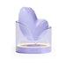 Biird Namii clitoral stimulator in lavender with a translucent charging base featuring a soft ambient light ring.