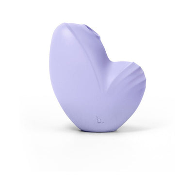 Lavender Biird Namii clitoral stimulator with ergonomic curved design and textured accents on a white background.