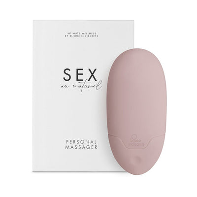 Bijoux Indiscrets Sex au Naturel personal massager in soft pink with minimalist white packaging.