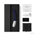 Billy 2 Deep Blue prostate massager with USB charging cable, warranty card, user manual, and black storage pouch in black box packaging.
