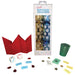 Birthday Crackers party pack with red crown, dice, shot glass, confetti, and drink or dare cards in festive packaging.