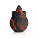 Black and red marbled silicone rose-shaped personal massager with a textured tongue tip and single button control.