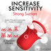 Red Bloomgasm Lily Lover with six suction modes and vibrating tongue to increase sensitivity and pleasure.