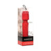 Red silicone Bloomgasm Pleasure Rose Wand with rose attachment in clear retail packaging.