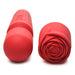 Red silicone pleasure wand with a detachable rose-shaped attachment for enhanced stimulation and comfort.