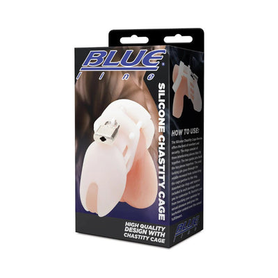 Blue Line Silicone Chastity Cage