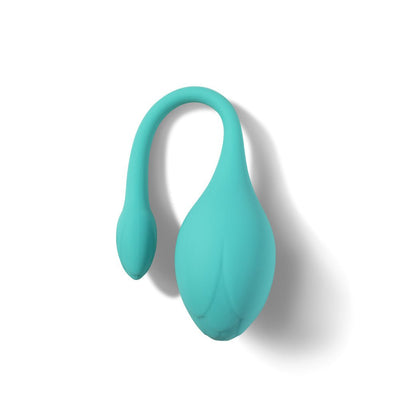 Bluebell Floral blue silicone Kegel ball with long flexible tail for pelvic floor exercise and muscle strengthening.