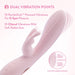 Blush Coll Morgan Pink rabbit vibrator highlighting dual vibration points and simple control buttons for customizable pleasure.