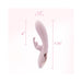 Blush Coll Morgan Pink rabbit vibrator with dual stimulation, 7.75 inches long and 1.5 inches wide, in soft pink silicone.