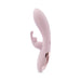 Blush Coll Morgan Pink dual-stimulation rabbit vibrator with smooth curved shaft and clitoral stimulator in soft pink silicone.