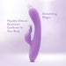 Purple Blush Evelyn rabbit vibrator with flexible clitoral stimulator and textured ridges for enhanced sensation.
