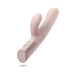 Blush Fraya Pink dual-stimulation vibrator with smooth silicone finish and ergonomic design, featuring control buttons and charging port.