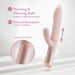 Blush Fraya Pink dual stimulation vibrator with thrusting shaft and clitoral stimulator, featuring independent control buttons.