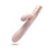 Blush Fraya Pink dual-stimulation vibrator with curved shaft, clitoral stimulator, and control buttons in soft pink silicone.