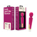 Blush Lush Allana velvet pink wand vibrator with flexible head and gold accent shown with packaging box